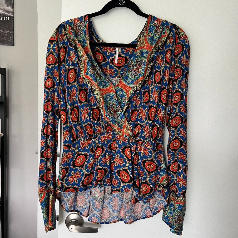 Free People Multicolor Floral Blouse